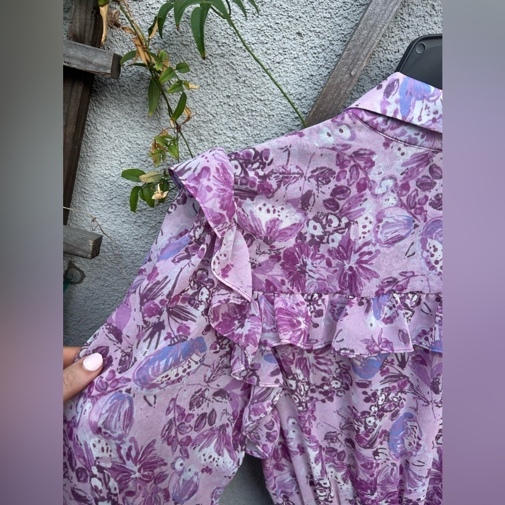 Misa Los Angeles Kaiya Dress in Lilac Floral Purple Midi Size Small - Picture 8 of 9
